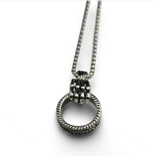 Stainless Pendant Ring Necklace for Men