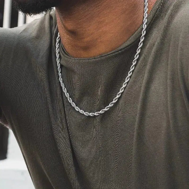 Plain Vintage Fashion Silver Chain