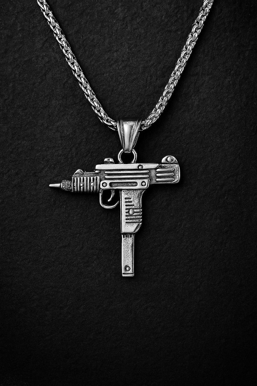 uzi gun pendent chain