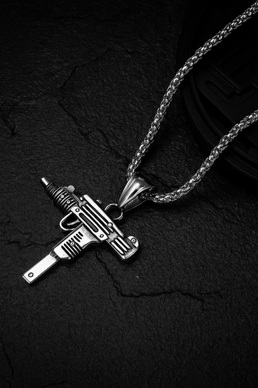 uzi gun pendent chain