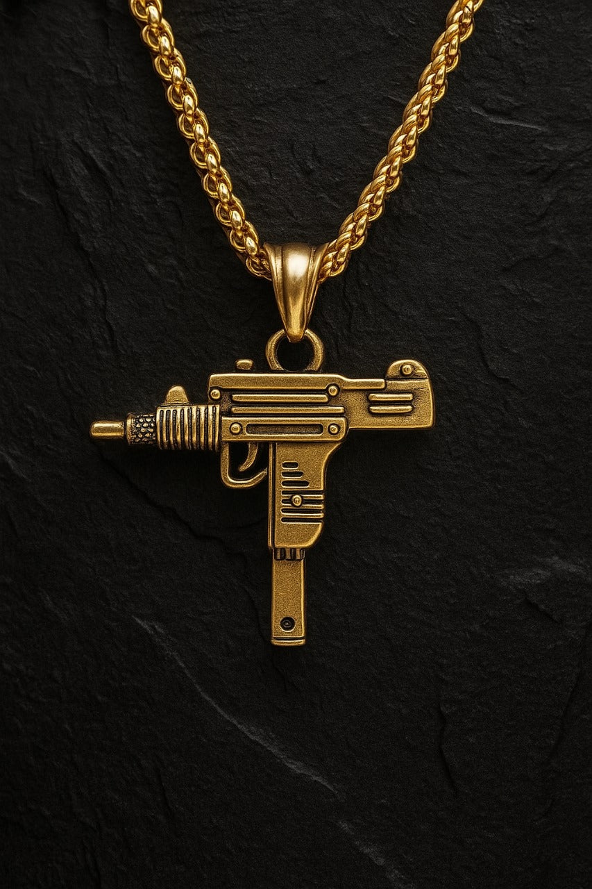 uzi gun pendent chain