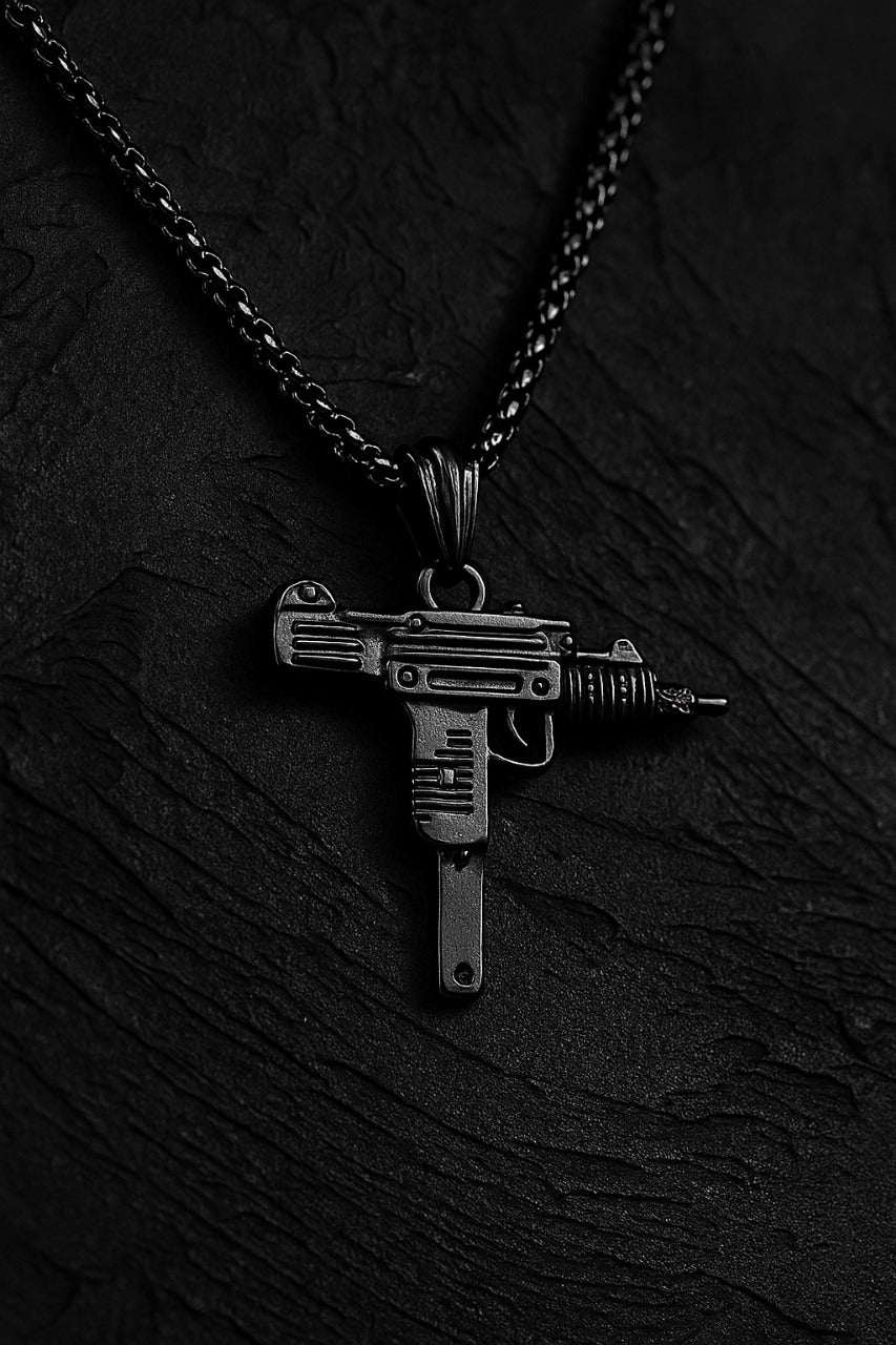 uzi gun pendent chain